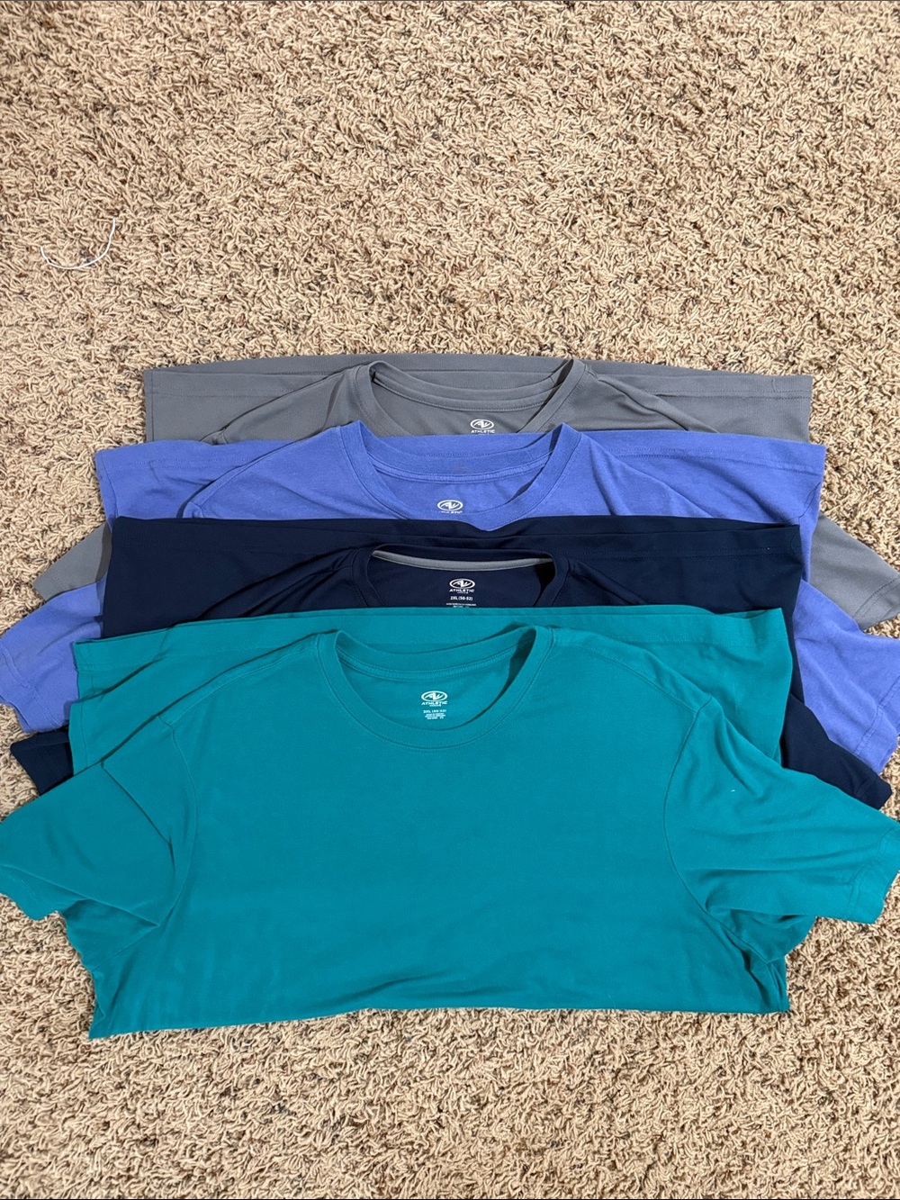 Athletic Works Men's Crew Neck T-Shirt -Teal, Navy, Blue, Gray